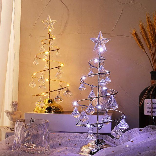 LED Schreibtischlampe Kristall Diamant Design in Silber für Wohnzimmer und Schlafzimmer - Bild 1