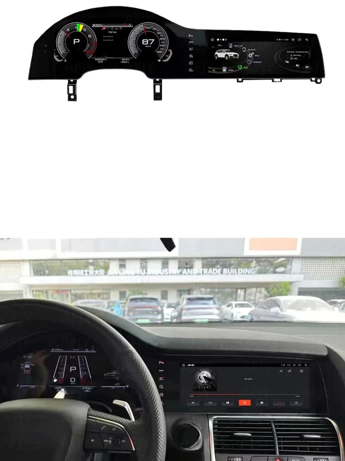 YANFU Dual Screen Virtual Cockpit Android 14 mit Wireless CarPlay für Audi A6 C6 4F und Q7 4L 2005-2015, Digitale Instrumenteneinheit, 23 Zoll, Schwarz - Bild 6