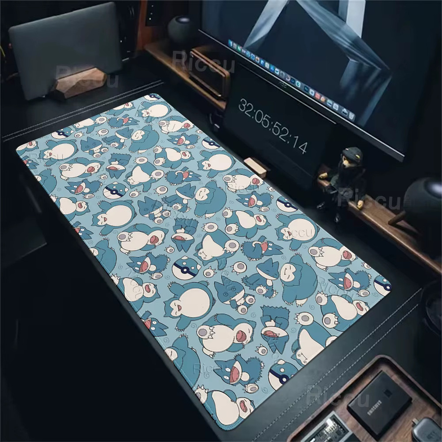Potdemiel Mauspad mit Snorlax Cartoon-Anime-Muster, rutschfeste Schreibtischunterlage mit Gummibasis für Gaming und Büro - Bild 1