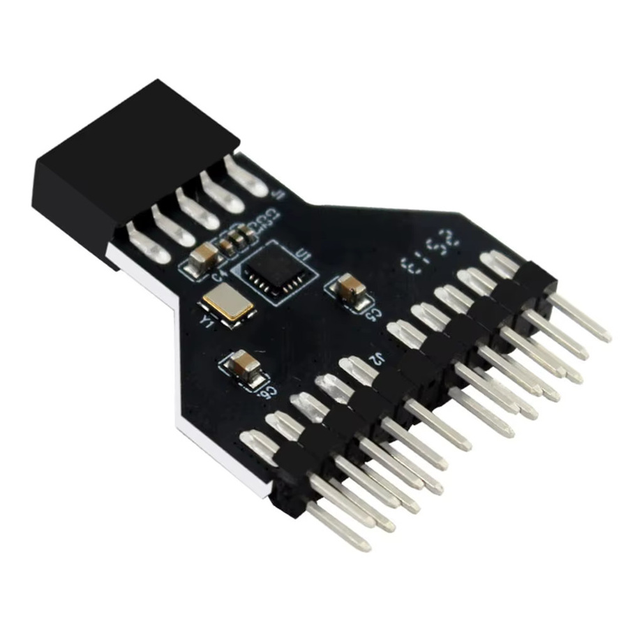 VODOOL USB 2.0 auf USB 3.0 Verlängerungskabel Adapter, 9-Pin auf 19-Pin Motherboard Header Splitter für Frontplatten-Steckverbinder, Schwarz - Bild 3
