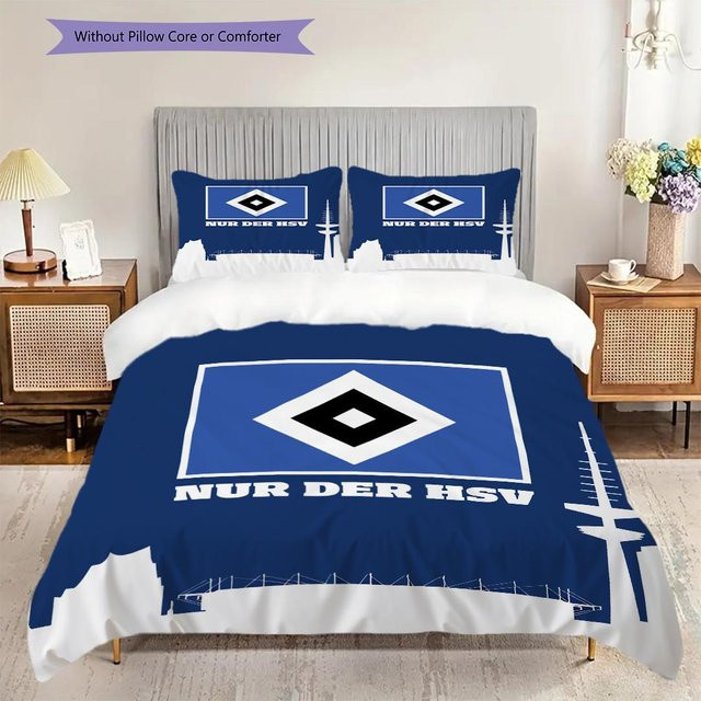 Hamburger SV Bettwäsche Set von Manus Home in Blau mit 1 Bettbezug und 2 Kissenbezügen, Breite: 135 cm, Länge: 200 cm - Bild 1
