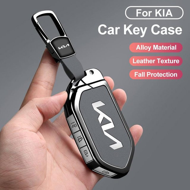 Schutzhülle für Kia Autoschlüssel aus Zinklegierung in Schwarz für EV9, Picanto, Carnival, Seltos, Sorento, Morning, K5, KA4 und EV3 - Bild 1