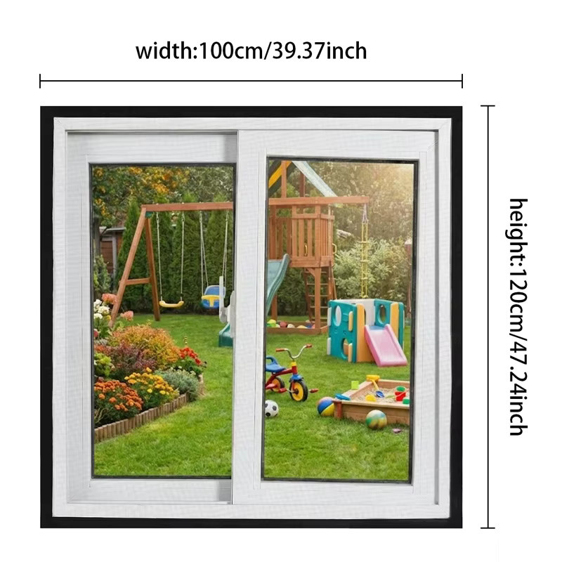 TranquilTouch Insektenschutzgitter-Set Schwarz mit Klettverschluss zur einfachen Installation, abnehmbares und wiederverwendbares Anti-Mücken-Netz für dein Zuhause - Bild 2