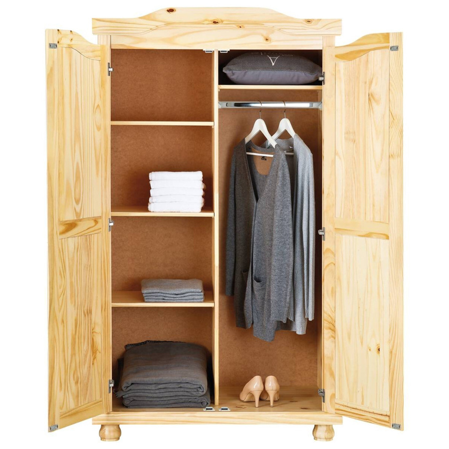 Kleiderschrank Genf Inter Link in Natur mit Soft-Close-Türen, B/H/T: 104 x 180 x 56 cm - Bild 2