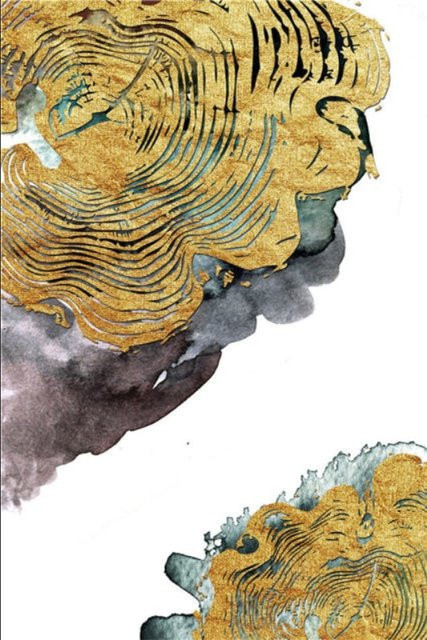 TPFLiving Leinwandbild Abstraktes Motiv in Gold, Gelb, Braun, Grau und Lila, Kunstdruck ohne Rahmen, B: 50 cm, H: 70 cm - Bild 1
