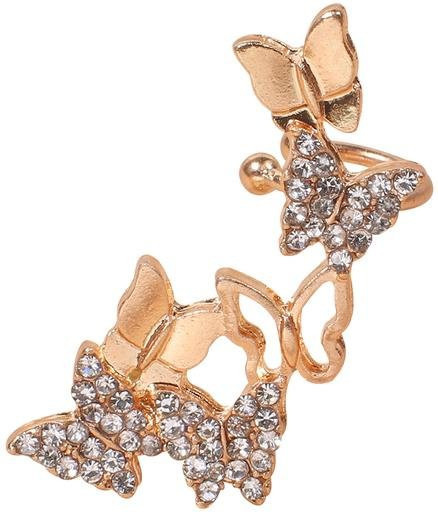 Wucifang Jewelry Ohrclip Ohrringe, Schmetterling, Strasssteine, Damen - Bild 1