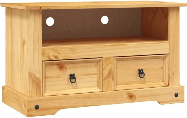 vidaXL TV-Schrank im mexikanischen Corona-Stil aus Kiefernholz in Braun, B/T/H: 91 x 43 x 56 cm - Bild 1