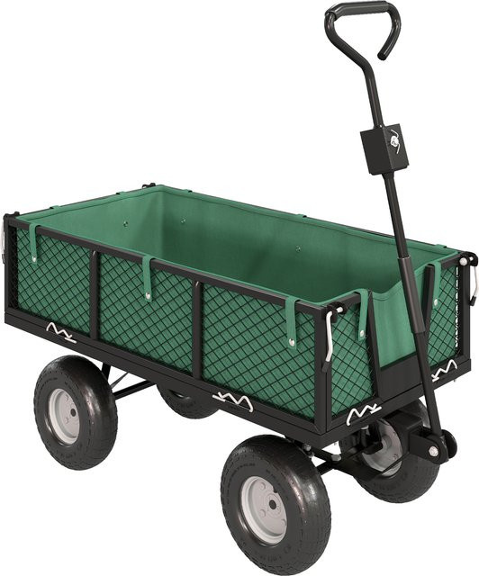 Outsunny Gartenvonwagen Grün mit 114 l Volumen, 200 kg Tragfähigkeit und abnehmbaren Seitenwänden, B/T/H: 105 x 51 x 54 cm - Bild 1