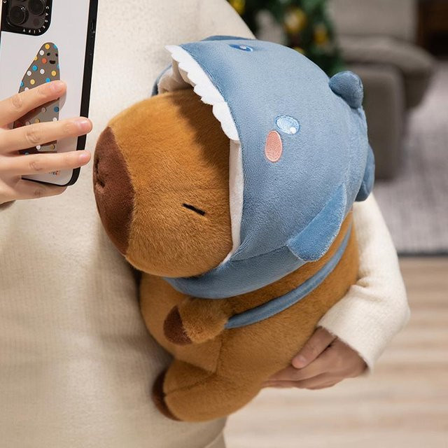Haifischkopf Rucksack Plüschtier mit Capybara Design, Stoffpuppe, ab 3 Jahren - Bild 1