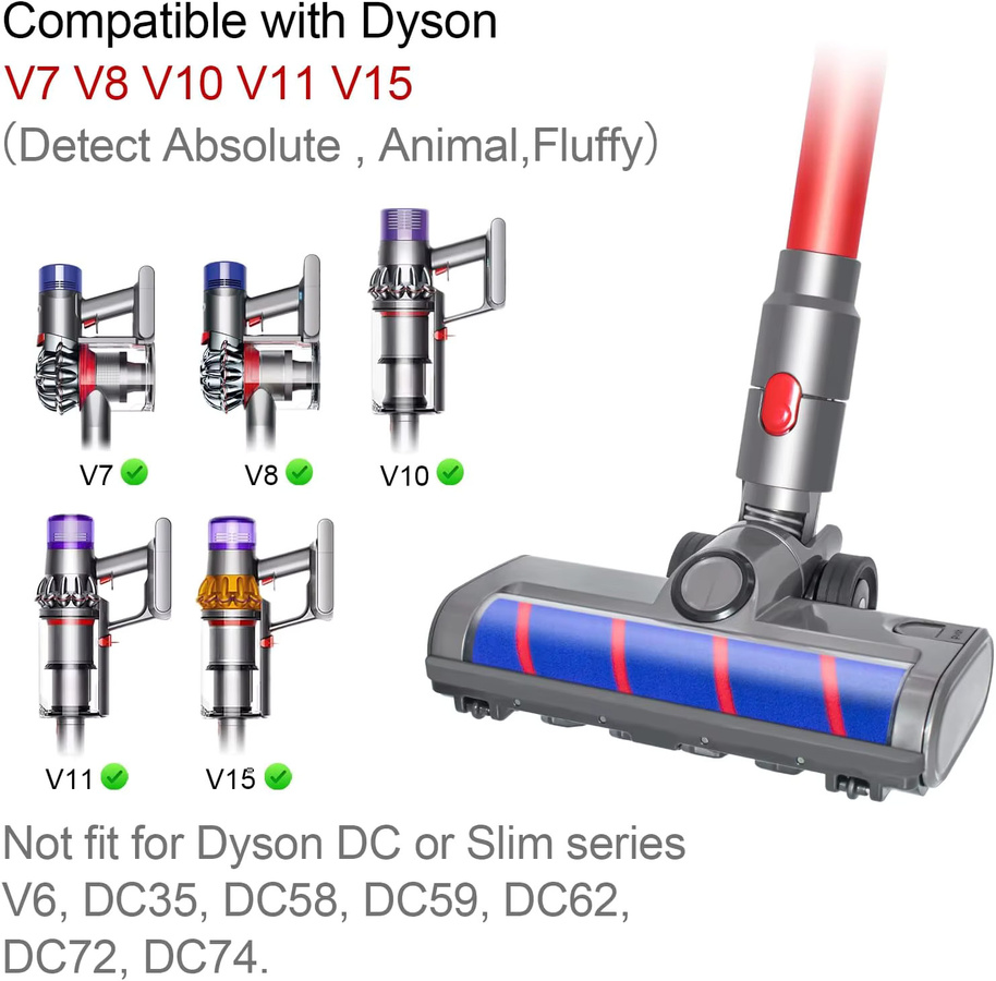 Dyson Soft Roller Bürstenkopf Ersatz für Teppich und Hartholz Boden passend für v7 v8 v10 v11 v15 und gen5 Akku-Staubsauger - Bild 6