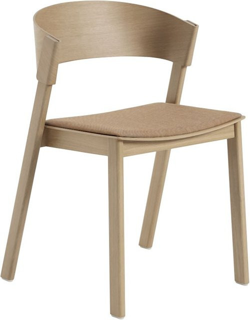 Muuto Cover Side Stuhl mit Polsterung in Braun und Eiche Holz - Bild 1