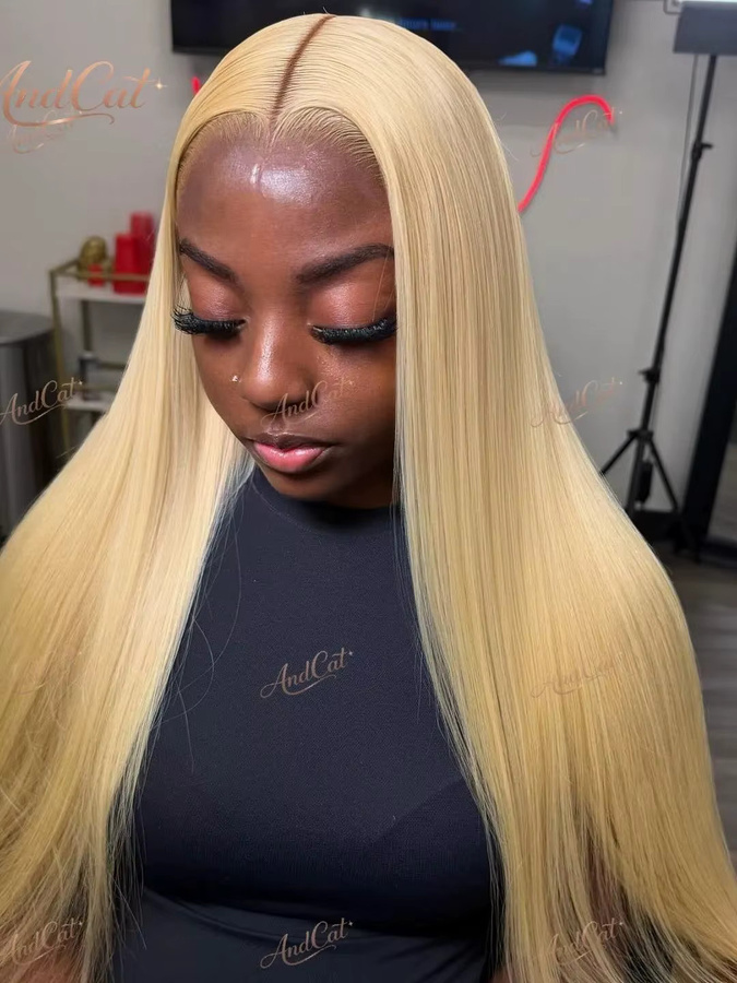 Andcat Echthaar-Perücke, Blonde, 30 Zoll, 200 Dichte, Damen - Bild 7