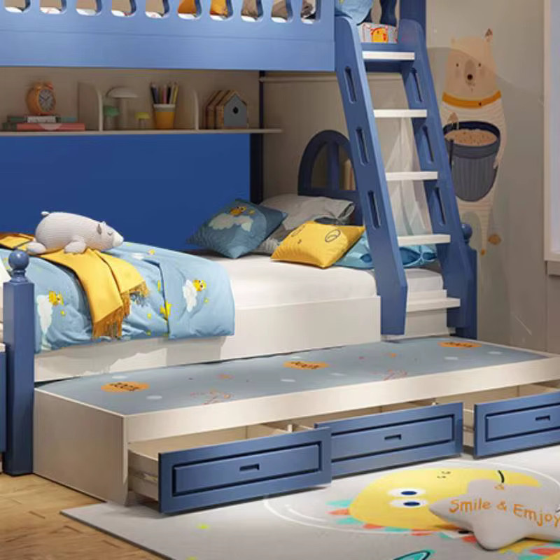 ZHIO Kinderbett für Mädchen in Blau mit modernem Design und Sicherheitsgitter, B/T: 120 x 190 cm - Bild 2