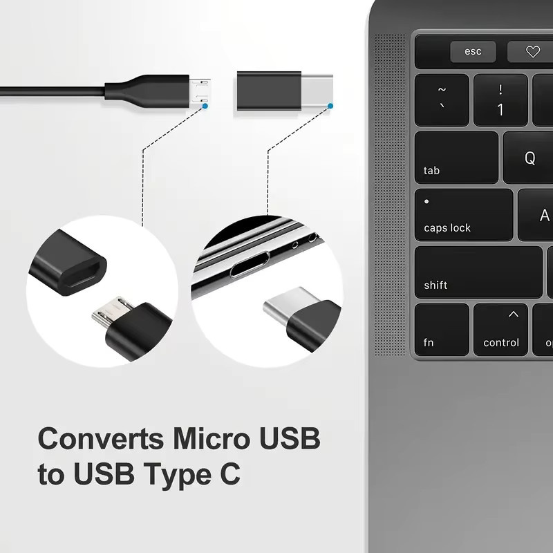 4er-Pack Micro-USB-zu-USB-C-Adapter OTG in Schwarz und Weiß für Samsung Galaxy S10 S9 S8 Plus Note - Bild 1