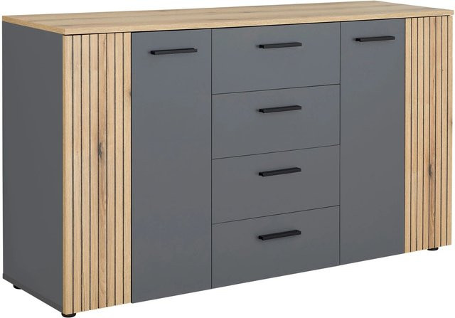 Mömax Kommode modern in Anthrazit und Eichefarben - Bild 1