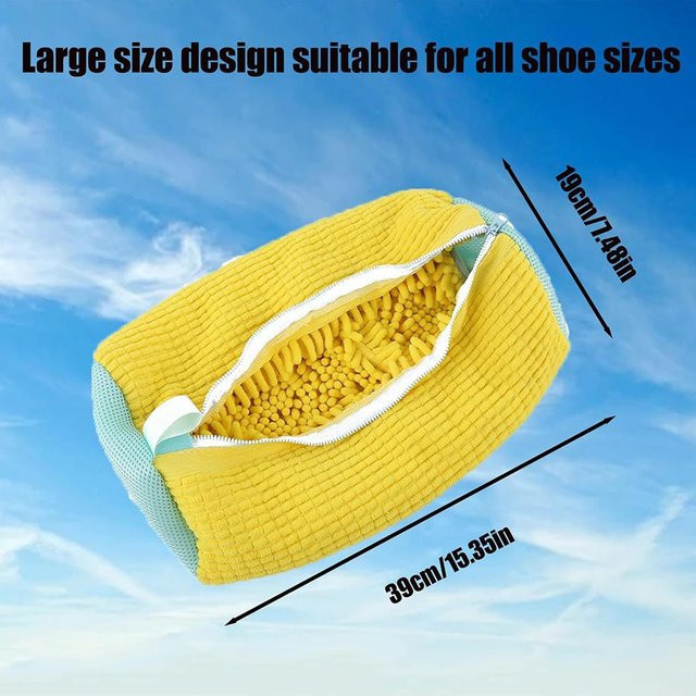 Skyfree 2er-Set wiederverwendbare Schuhwaschbeutel für die Waschmaschine, Gelb - Bild 1