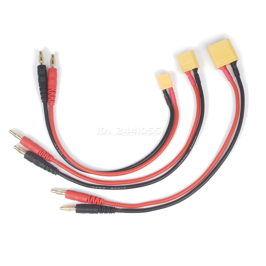 NeebRC RC Multi Batterie Ladegerät Adapter Konverter Kabel in Rot mit T/XT30/XT60/XT90 zu 4,0mm Bananenstecker und Krokodilklemmen für IMAX B6 B6AC - Bild 2