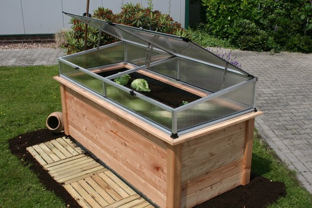KGT Frühbeet Aufsatz Woody 210 aus Aluminium und Polycarbonat, silberfarben, B/T/H: 207 x 91 x 31 cm - Bild 1