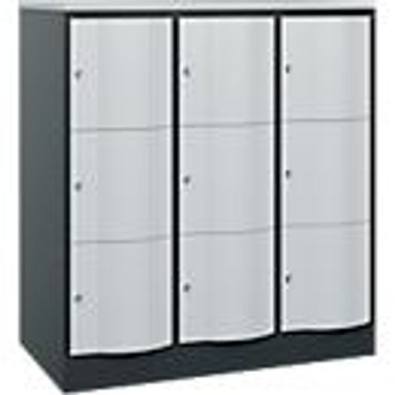 C+P Schließfachschrank Resisto mit 3 Abteilen und 9 Fächern, Anthrazitgrau/Lichtgrau, B/T/H: 114,8 x 64,0 x 125,5 cm - Bild 2