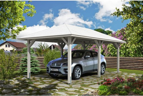 Skan Holz Carport Taunus braun Nussbaum B/T: 374 x 656 cm - Bild 2