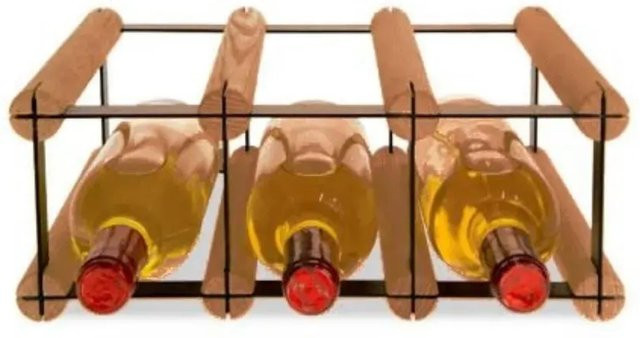PROREGAL Modulares Weinregal Vinotega Mod aus massivem Kiefernholz, Braun geölt, H x B x T: 12,5 x 32,5 x 24,5 cm - Bild 1