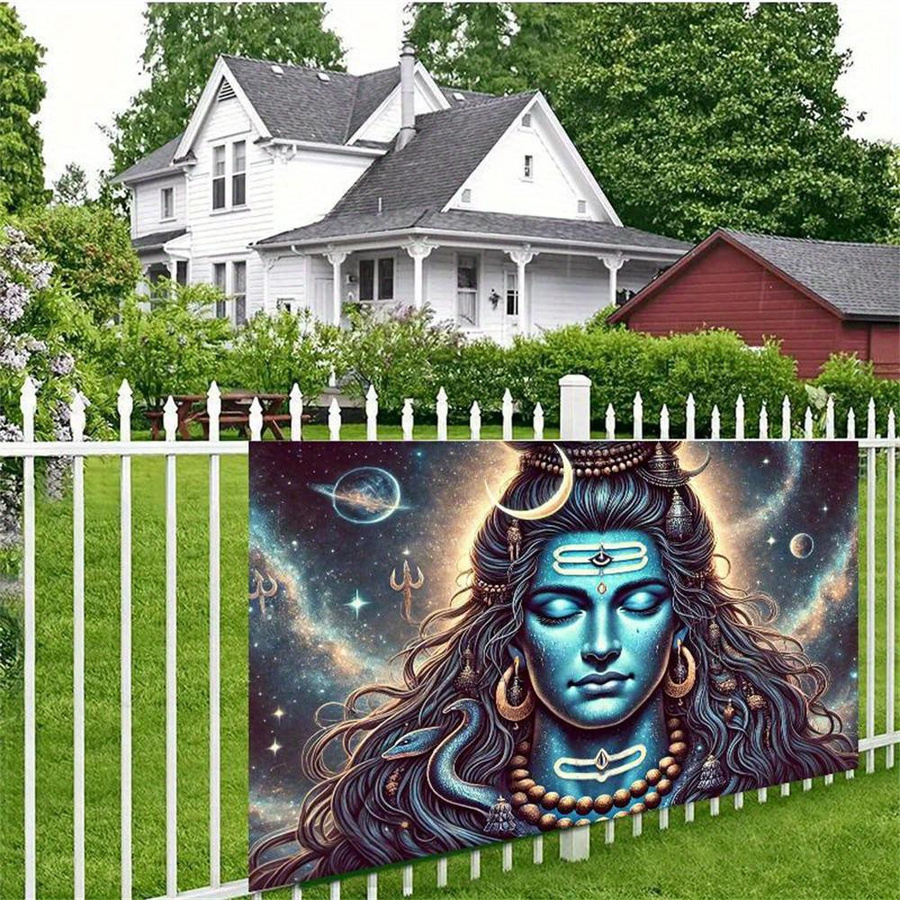 JMG Household Supplies Boho Lord Shiva Wandbehang mit Mandala und Galaxie Chakra Design, Breite: 40 cm, Höhe: 60 cm - Bild 2