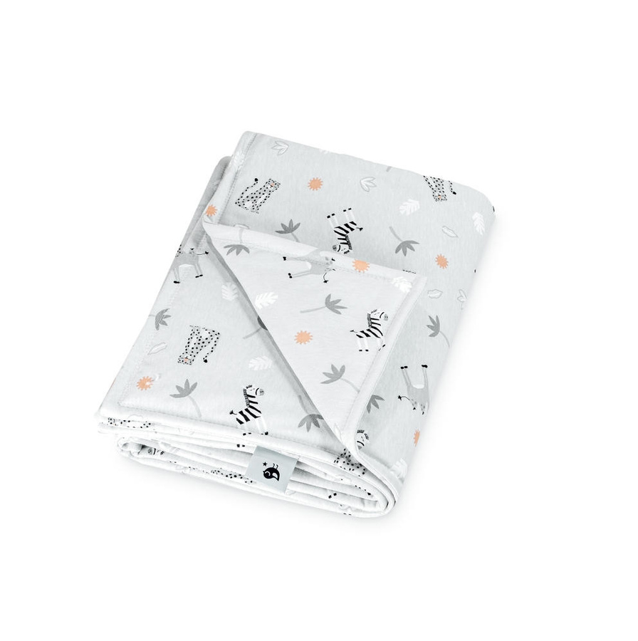 Zöllner Babydecke Jersey gefüttert Savanne grau B/H: 70 x 100 cm - Bild 1