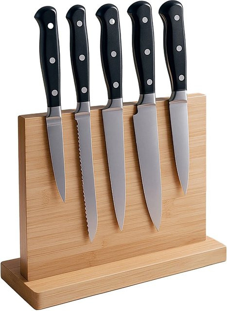 Magnetischer Messerblock aus Bambus von Relaxdays in Natur Braun, B/T/H: 30 x 22 x 10 cm - Bild 1