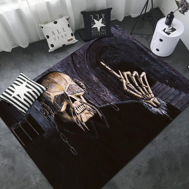Karpetti Fußmatte Megadeth Heavy Metal Rock Design, Waschbar und Rutschfest, Schwarz, B/T: 120 x 80 cm - Bild 1