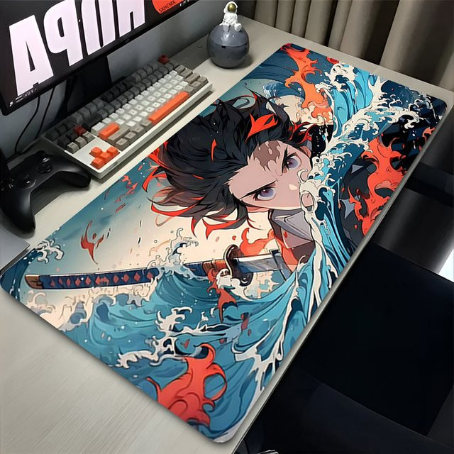 Bandai Demon Slayer Mauspad Kamado Tanjiro Design Multicolor Schreibtischunterlage für Gamer und Büro - Bild 1