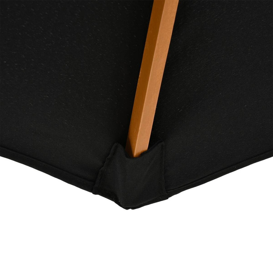 Outsunny Balkonschirm aus Bambus und Pappelholz mit Polyester Bespannung in Schwarz, Durchmesser: 300 cm, Höhe: 250 cm - Bild 2