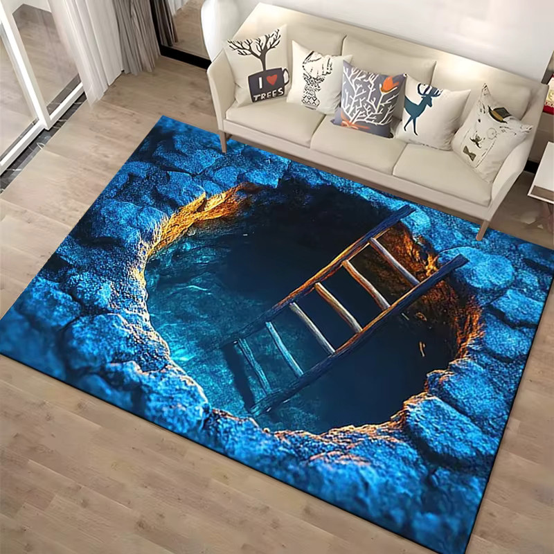 Rutschfeste 3D Design Fußmatte von Potdemiel für Wohnzimmer und Kinderzimmer in modernem Abstract-Look - Bild 2