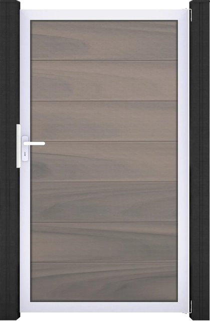 GroJa Tor Solid Grande Single Gate Aluminium Bi-Color Co-Extrudiert Rahmen EV1, Breite: 150 cm, Höhe: 180 cm, Farbe: Multicolour - Bild 1