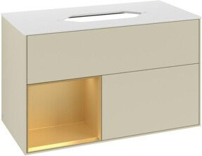 V&B Waschtischunterschrank Finion in Grau lackiert, Breite: 100 cm, Tiefe: 60,3 cm - Bild 1