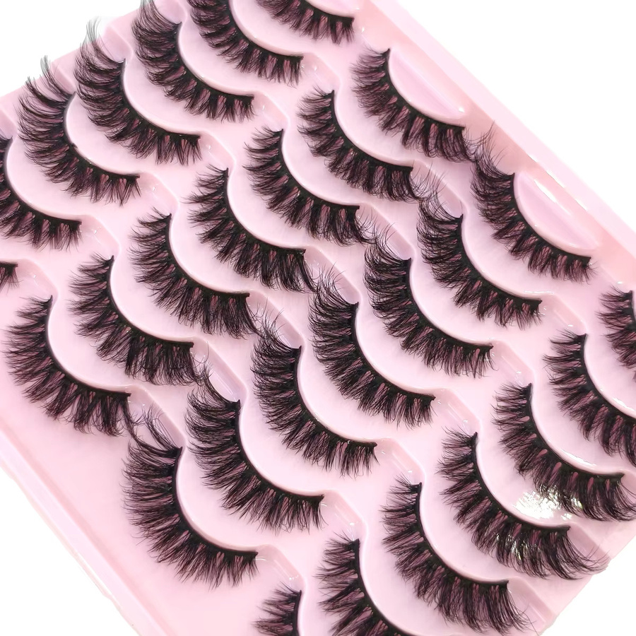 HBZGTLAD Falsche Wimpern, 14-Doppel-Nervwimpern, russische Locken - Bild 4
