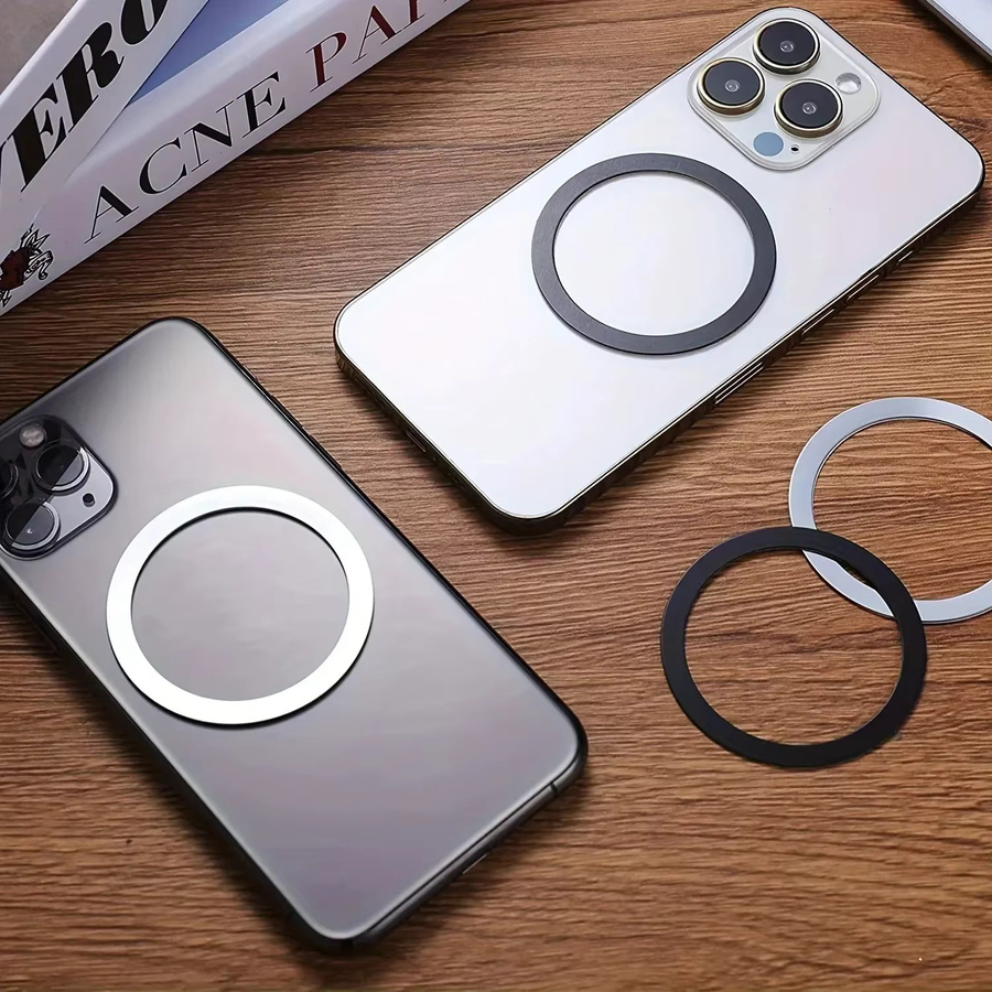 WSSHE Universeller magnetischer Telefonhalter mit Metallplattenring für MagSafe Wireless Charger, Edelstahl-Eisenblechaufkleber in Silber - Bild 5