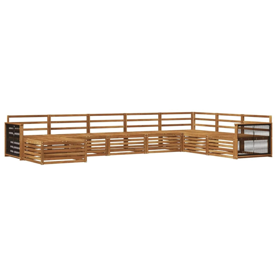 vidaXL Outdoor-Sofagarnitur aus Akazienholz in Natur, 8-teiliges Set im U-Shape mit modernem Latten-Design und Armlehnen - Bild 2