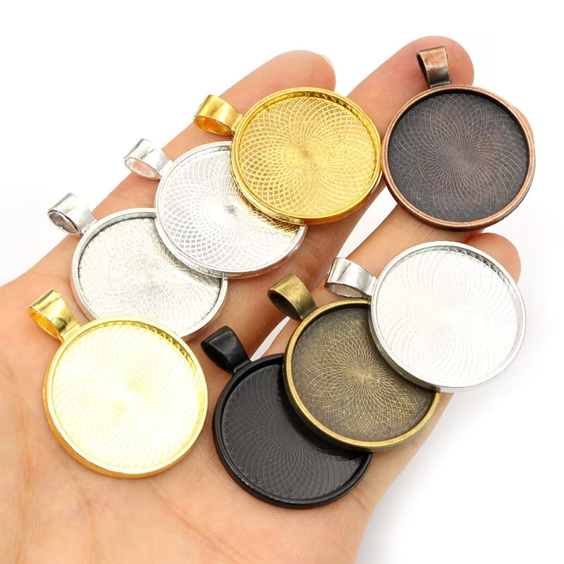 Wadsfred Anhänger Basis, 25 mm, Runde Cabochons Lünette, Unisex - Bild 3