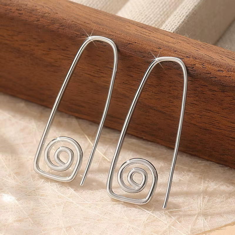 YoYo Ohrringe, versilbert, Geometrie, Spirale, Damen - Bild 3