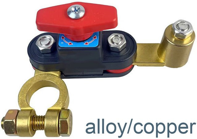Doppelkopf Batterie-Trennschalter 12/24V Isolator mit Rotation in Rot für Auto und Boot - Bild 1