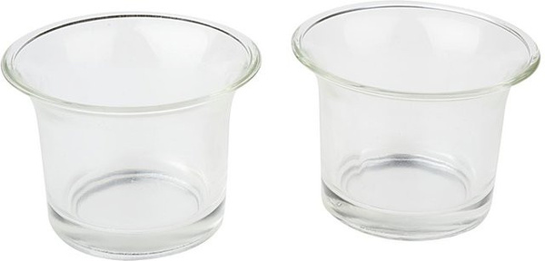 VBS Teelichtgläser Geschwungen, 2 Stück, transparent Glas
