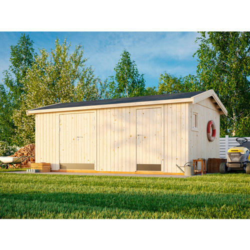 Palmako Elementhaus Olaf Gartenhaus aus Fichtenholz in Braun mit Satteldach B/H/T: 606 x 261 x 330 cm - Bild 2