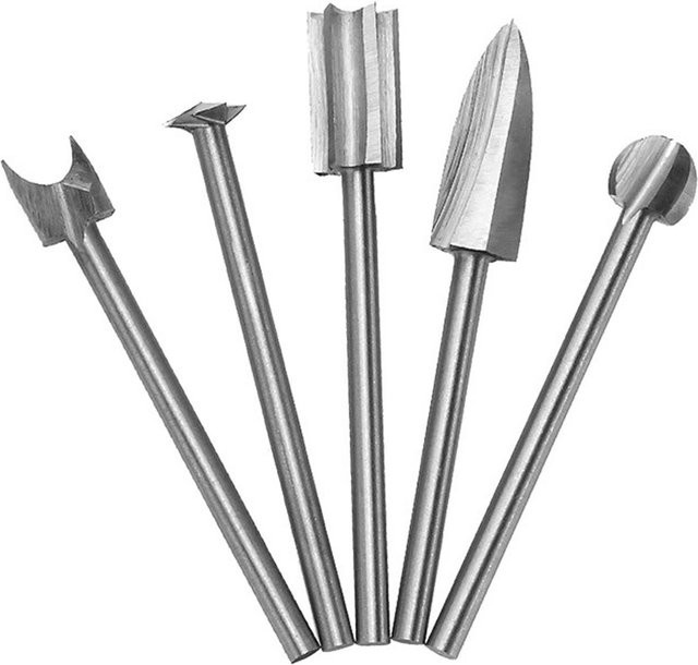 Kkmoon 5-teiliges Holzschnitz-Gravierbohrer-Set aus HSS in Silber - Bild 1