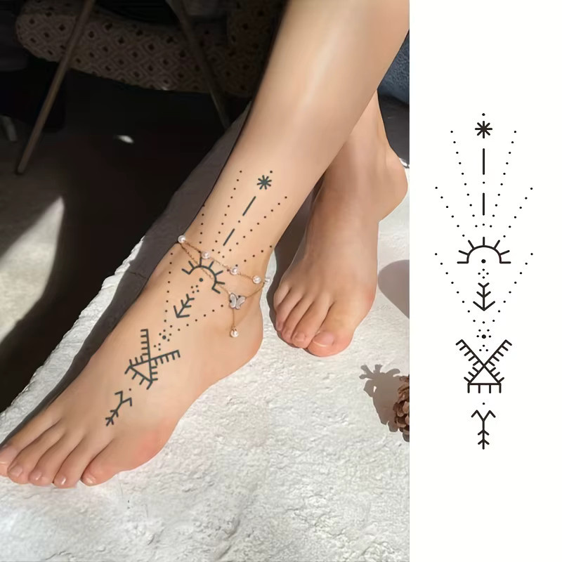 JKCODE TATTOO Temporäre Kräutertattoo-Designs, Unisex - Bild 3
