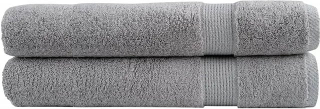 vidaXL Premium-Handtücher Set aus 100% Baumwolle in Grau, 2 Stück, B: 100 cm, L: 200 cm, 600 g/m2 - Bild 1