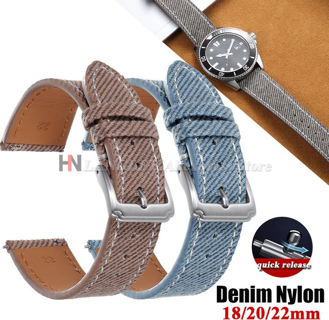 Langley Uhrenarmband Nylon, Denim, Unisex - Bild 1