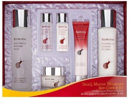 Farmstay Schneckenschleim Hautpflege-Set, 4-teilig, mit Schneckensekret-Filtrat, für trockene Haut, Unisex - Bild 1