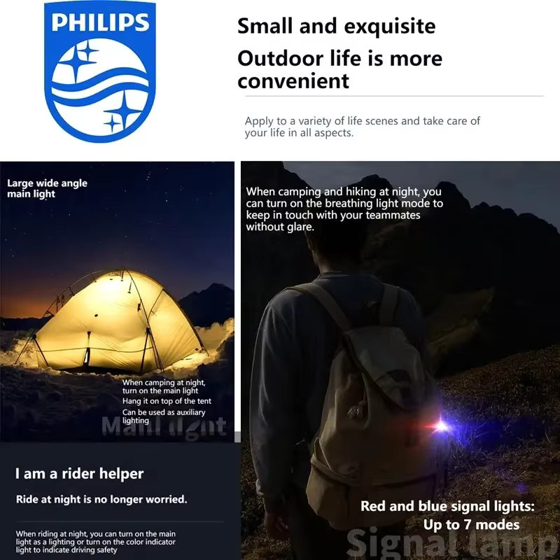 Philips SFL1126 LED Taschenlampe in Schwarz mit 4 Beleuchtungsmodi für Camping und EDC - Bild 3