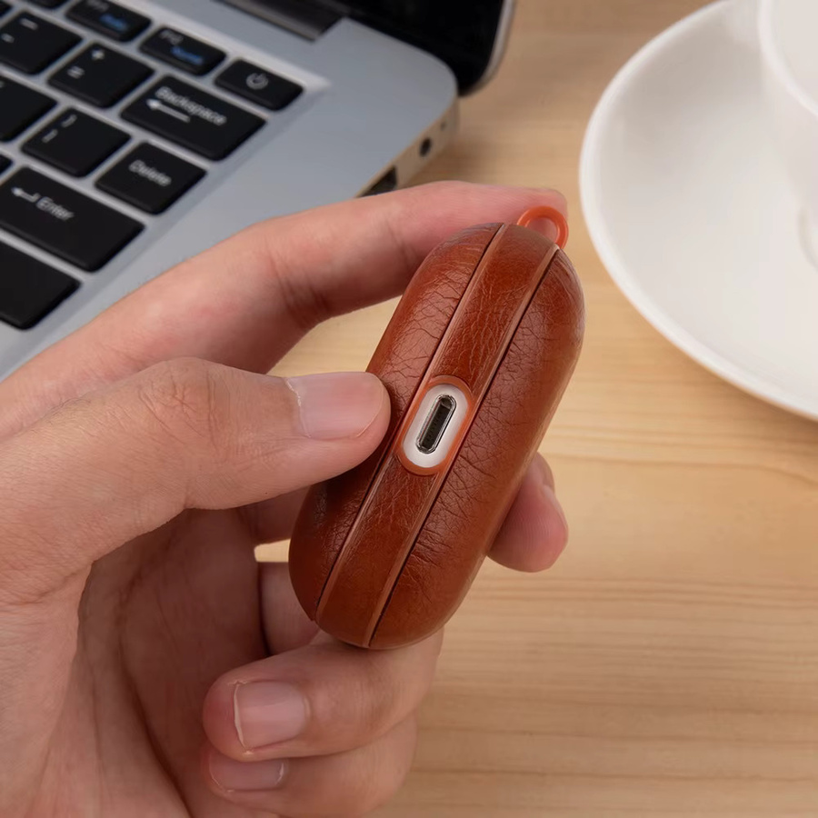 Retro Leder PU Schutzhülle für Apple AirPods Pro 2 in Braun - Bild 5