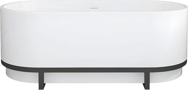 Freistehende Badewanne Pleco in Weiß, oval, B/T/H: 160 x 60 x 60 cm - Bild 1